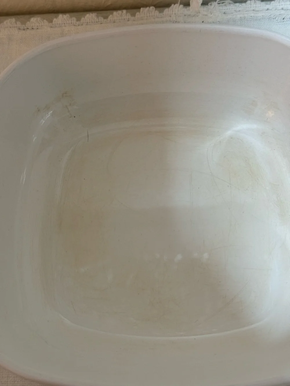 Corningware White Dish with Light‎ Blue Logo